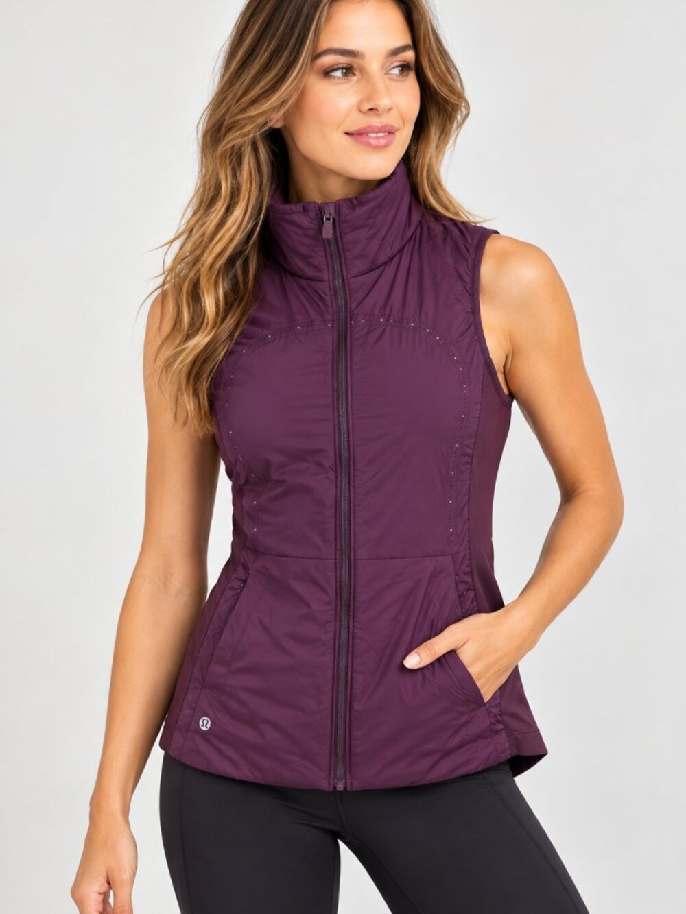 Lululemon Women’s Size 4 Purple PrimaLoft Insulated Running Vest Full Zip